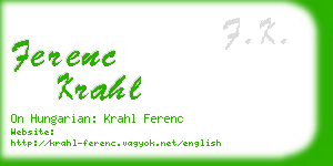 ferenc krahl business card